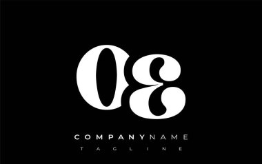 OE Yaratıcı Soyut Tipografi Logosu Tasarımı. Cesur tipografi ve yaratıcı şekilleri birleştiren zarif logo, markalaşma ve kimlik çözümleri için ideal.