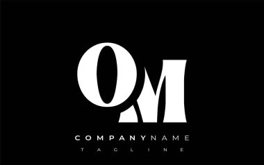 OM Yaratıcı Soyut Tipografi Logosu Tasarımı. Cesur tipografi ve yaratıcı şekilleri birleştiren zarif logo, markalaşma ve kimlik çözümleri için ideal.