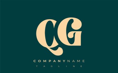 QG Yaratıcı Soyut Tipografi Logosu Tasarımı. Cesur tipografi ve yaratıcı şekilleri birleştiren zarif logo, markalaşma ve kimlik çözümleri için ideal.