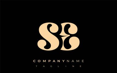 SE Yaratıcı Soyut Tipografi Logosu Tasarımı. Cesur tipografi ve yaratıcı şekilleri birleştiren zarif logo, markalaşma ve kimlik çözümleri için ideal.