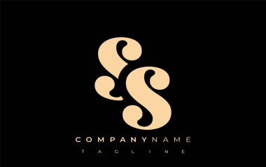 SS Yaratıcı Soyut Tipografi Logosu Tasarımı. Cesur tipografi ve yaratıcı şekilleri birleştiren zarif logo, markalaşma ve kimlik çözümleri için ideal.