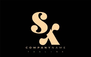 SX Yaratıcı Soyut Tipografi Logosu Tasarımı. Cesur tipografi ve yaratıcı şekilleri birleştiren zarif logo, markalaşma ve kimlik çözümleri için ideal.
