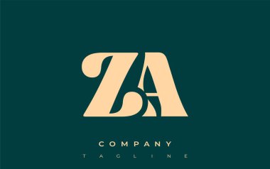 ZA Yaratıcı Soyut Tipografi Logosu Tasarımı. Cesur tipografi ve yaratıcı şekilleri birleştiren zarif logo, markalaşma ve kimlik çözümleri için ideal.