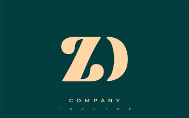 ZD Yaratıcı Soyut Tipografi Logosu Tasarımı. Cesur tipografi ve yaratıcı şekilleri birleştiren zarif logo, markalaşma ve kimlik çözümleri için ideal.