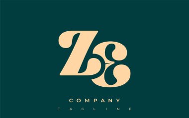 ZE Yaratıcı Soyut Tipografi Logosu Tasarımı. Cesur tipografi ve yaratıcı şekilleri birleştiren zarif logo, markalaşma ve kimlik çözümleri için ideal.