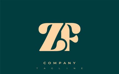 ZF Yaratıcı Soyut Tipografi Logosu Tasarımı. Cesur tipografi ve yaratıcı şekilleri birleştiren zarif logo, markalaşma ve kimlik çözümleri için ideal.