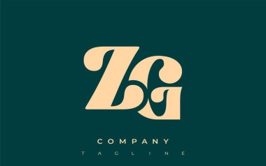 ZG Yaratıcı Soyut Tipografi Logosu Tasarımı. Cesur tipografi ve yaratıcı şekilleri birleştiren zarif logo, markalaşma ve kimlik çözümleri için ideal.
