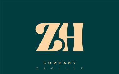 ZH Yaratıcı Soyut Tipografi Logosu Tasarımı. Cesur tipografi ve yaratıcı şekilleri birleştiren zarif logo, markalaşma ve kimlik çözümleri için ideal.