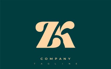 ZK Yaratıcı Soyut Tipografi Logosu Tasarımı. Cesur tipografi ve yaratıcı şekilleri birleştiren zarif logo, markalaşma ve kimlik çözümleri için ideal.
