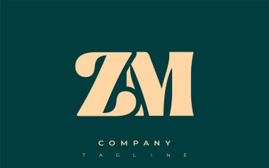 ZM Yaratıcı Soyut Tipografi Logosu Tasarımı. Cesur tipografi ve yaratıcı şekilleri birleştiren zarif logo, markalaşma ve kimlik çözümleri için ideal.