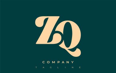 ZQ Yaratıcı Soyut Tipografi Logosu Tasarımı. Cesur tipografi ve yaratıcı şekilleri birleştiren zarif logo, markalaşma ve kimlik çözümleri için ideal.