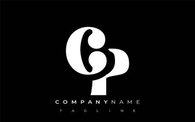 CP Yaratıcı Soyut Tipografi Logosu Tasarımı. Cesur tipografi ve yaratıcı şekilleri birleştiren zarif logo, markalaşma ve kimlik çözümleri için ideal.