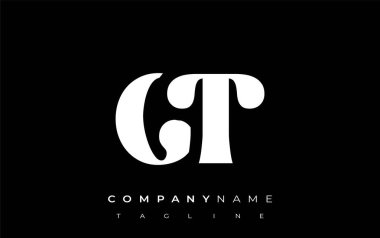 CT Yaratıcı Soyut Tipografi Logosu Tasarımı. Cesur tipografi ve yaratıcı şekilleri birleştiren zarif logo, markalaşma ve kimlik çözümleri için ideal.