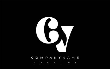 CV Yaratıcı Soyut Tipografi Logosu Tasarımı. Cesur tipografi ve yaratıcı şekilleri birleştiren zarif logo, markalaşma ve kimlik çözümleri için ideal.