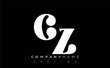 CZ Yaratıcı Soyut Tipografi Logosu Tasarımı. Cesur tipografi ve yaratıcı şekilleri birleştiren zarif logo, markalaşma ve kimlik çözümleri için ideal.