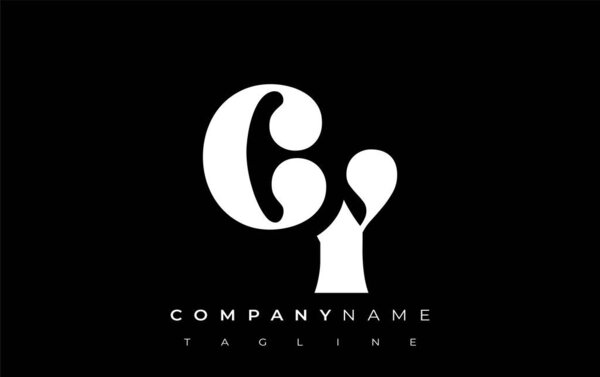 CY Creative Abstract Typography Logo Design. Elegant logo combining bold typography and creative shapes, ideal for branding and identity solutions.