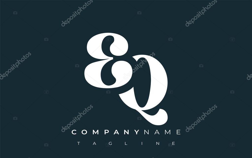 EQ Creative Abstract Typography Logo Design. Elegant logo combining bold typography and creative shapes, ideal for branding and identity solutions.