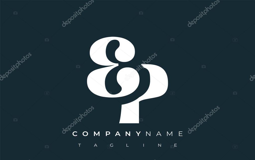 EP Creative Abstract Typography Logo Design. Elegant logo combining bold typography and creative shapes, ideal for branding and identity solutions.