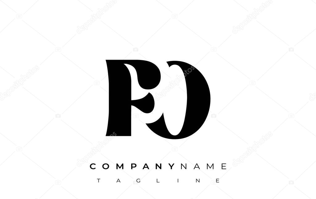 FO Creative Abstract Typography Logo Design. Elegant logo combining bold typography and creative shapes, ideal for branding and identity solutions.