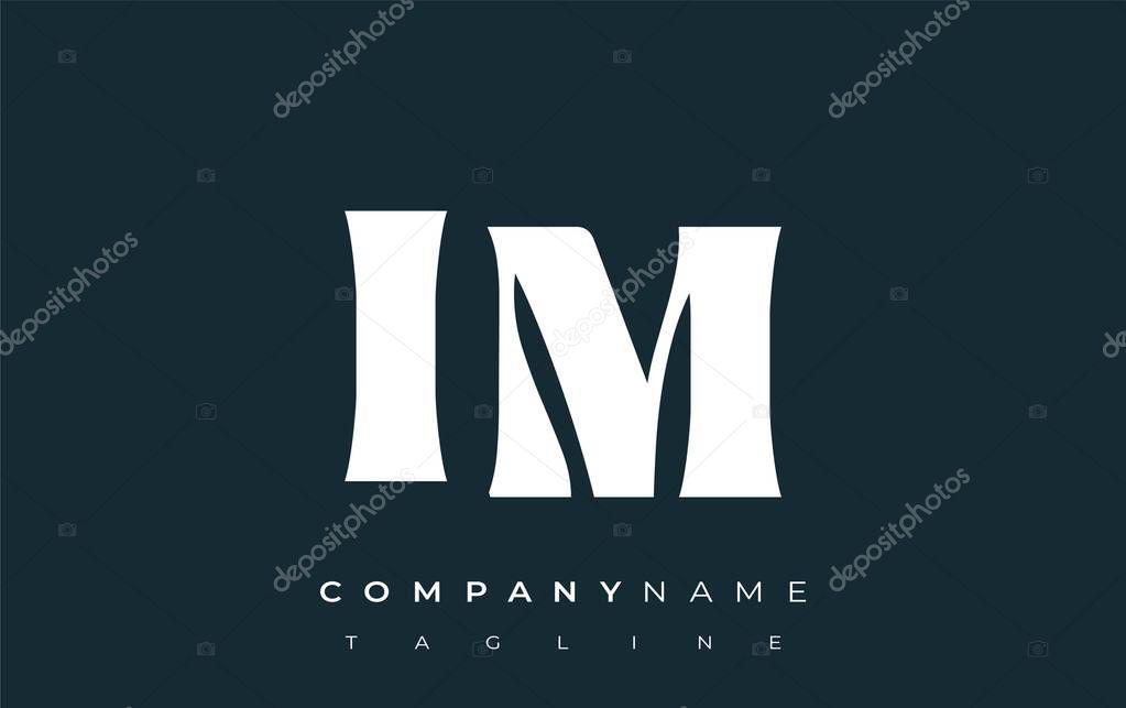 IM Creative Abstract Typography Logo Design. Elegant logo combining bold typography and creative shapes, ideal for branding and identity solutions.