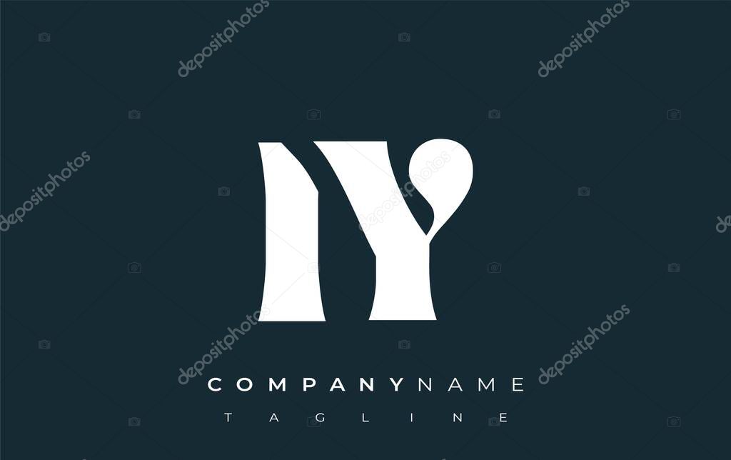 IY Creative Abstract Typography Logo Design. Elegant logo combining bold typography and creative shapes, ideal for branding and identity solutions.