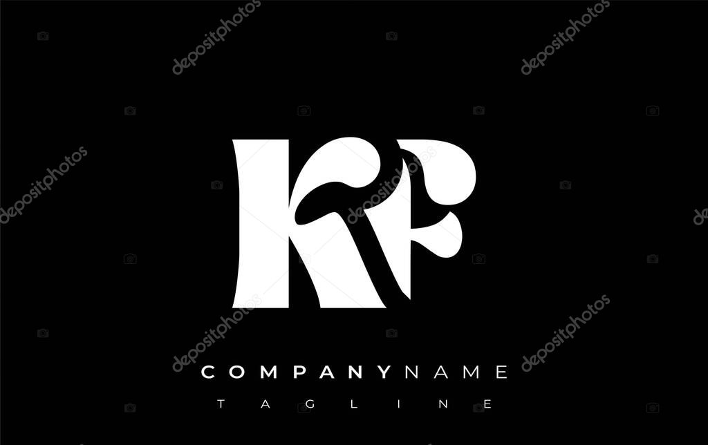 KF Creative Abstract Typography Logo Design. Elegant logo combining bold typography and creative shapes, ideal for branding and identity solutions.
