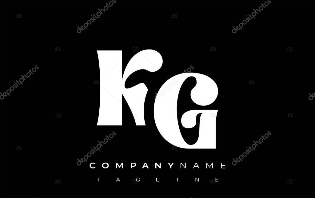 KG Creative Abstract Typography Logo Design. Elegant logo combining bold typography and creative shapes, ideal for branding and identity solutions.