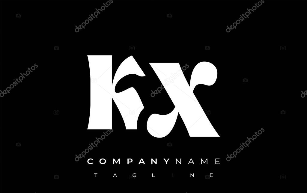 KX Creative Abstract Typography Logo Design. Elegant logo combining bold typography and creative shapes, ideal for branding and identity solutions.
