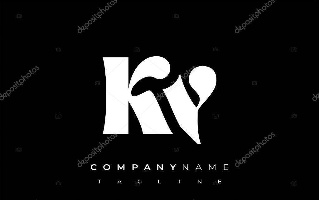KY Creative Abstract Typography Logo Design. Elegant logo combining bold typography and creative shapes, ideal for branding and identity solutions.