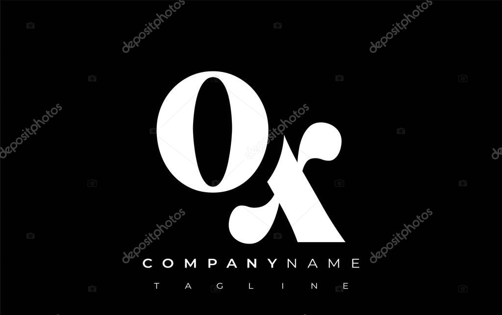 OX Creative Abstract Typography Logo Design. Elegant logo combining bold typography and creative shapes, ideal for branding and identity solutions.