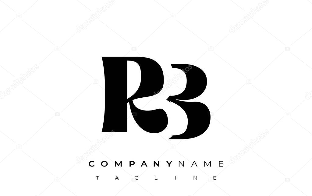 RB Creative Abstract Typography Logo Design. Elegant logo combining bold typography and creative shapes, ideal for branding and identity solutions.