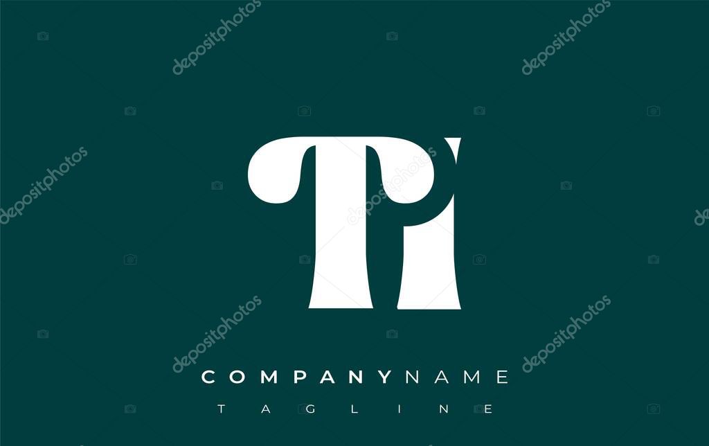 TI Creative Abstract Typography Logo Design. Elegant logo combining bold typography and creative shapes, ideal for branding and identity solutions.