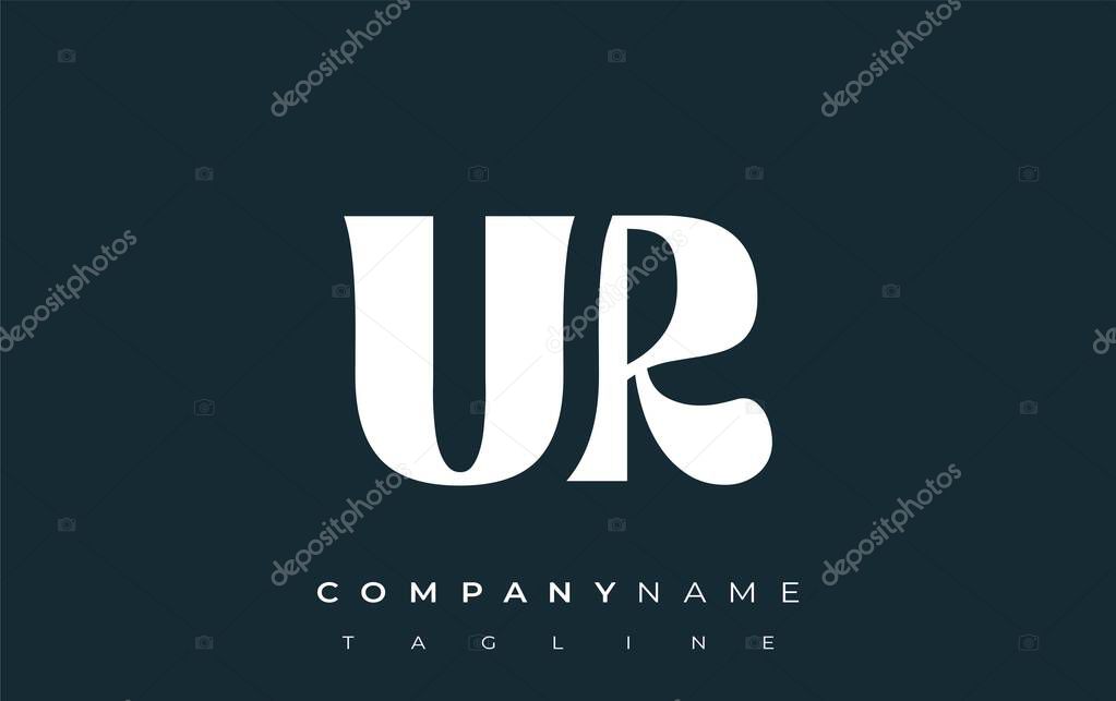 UR Creative Abstract Typography Logo Design. Elegant logo combining bold typography and creative shapes, ideal for branding and identity solutions.