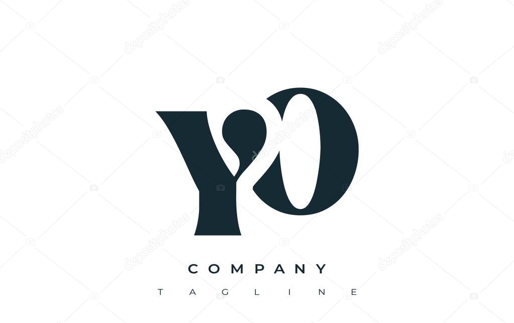 YO Creative Abstract Typography Logo Design. Elegant logo combining bold typography and creative shapes, ideal for branding and identity solutions.