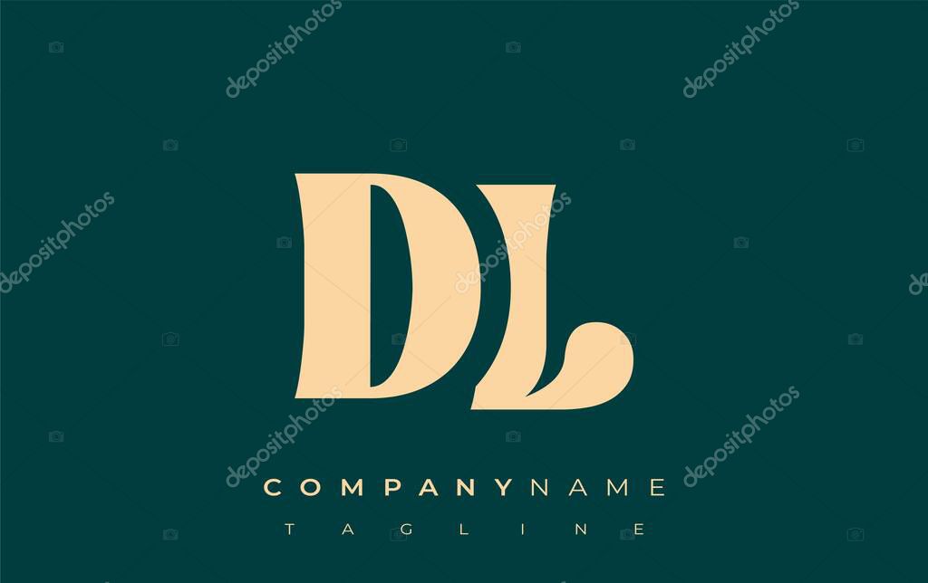 DL Creative Abstract Typography Logo Design. Elegant logo combining bold typography and creative shapes, ideal for branding and identity solutions.