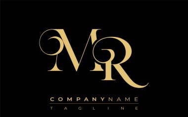 Bay Soyut Mücevher Logosu. Zarif ve modern tipografide altın harflerle başharfleri olan şık bir logo, markalaşmak için mükemmel.