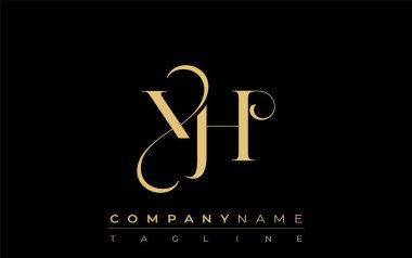 XH Soyut Mücevher Logosu. Zarif ve modern tipografide altın harflerle başharfleri olan şık bir logo, markalaşmak için mükemmel.