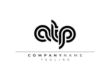 ATP Yaratıcı Eşsiz Modern Harf Logosu Tasarımı. Benzersiz bir harf dizaynına sahip stilize logo, soyut minimalist estetik ve modern cazibe sunar.