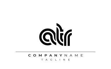 ATR Yaratıcı Eşsiz Modern Harf Logosu Tasarımı. Benzersiz bir harf dizaynına sahip stilize logo, soyut minimalist estetik ve modern cazibe sunar.