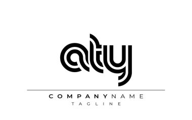 ATY Yaratıcı Eşsiz Modern Harf Logosu Tasarımı. Benzersiz bir harf dizaynına sahip stilize logo, soyut minimalist estetik ve modern cazibe sunar.