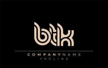 BTK Yaratıcı Eşsiz Modern Harf Logosu Tasarımı. Benzersiz bir harf dizaynına sahip stilize logo, soyut minimalist estetik ve modern cazibe sunar.