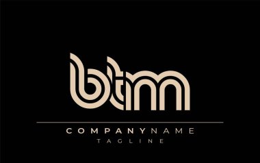 BTM Yaratıcı Eşsiz Modern Harf Logosu Tasarımı. Benzersiz bir harf dizaynına sahip stilize logo, soyut minimalist estetik ve modern cazibe sunar.