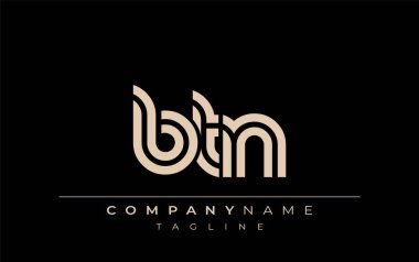 BTN Yaratıcı Eşsiz Modern Harf Logosu Tasarımı. Benzersiz bir harf dizaynına sahip stilize logo, soyut minimalist estetik ve modern cazibe sunar.