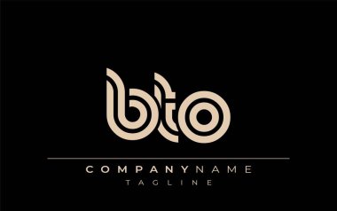 BTO Yaratıcı Eşsiz Modern Harf Logosu Tasarımı. Benzersiz bir harf dizaynına sahip stilize logo, soyut minimalist estetik ve modern cazibe sunar.