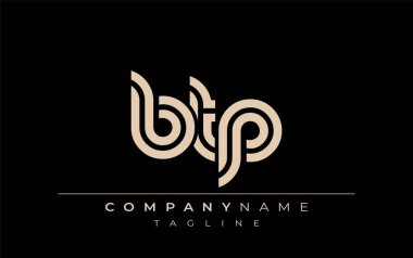 BTP Yaratıcı Eşsiz Modern Harf Logosu Tasarımı. Benzersiz bir harf dizaynına sahip stilize logo, soyut minimalist estetik ve modern cazibe sunar.