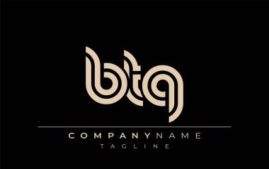 BTQ Yaratıcı Eşsiz Modern Harf Logosu Tasarımı. Benzersiz bir harf dizaynına sahip stilize logo, soyut minimalist estetik ve modern cazibe sunar.