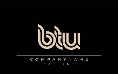 BTU Yaratıcı Eşsiz Modern Harf Logosu Tasarımı. Benzersiz bir harf dizaynına sahip stilize logo, soyut minimalist estetik ve modern cazibe sunar.