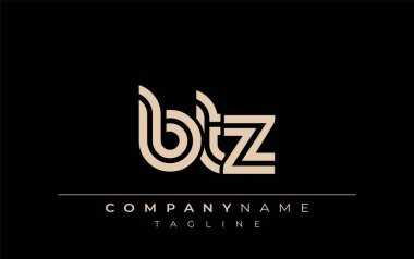 BTZ Yaratıcı Eşsiz Modern Harf Logosu Tasarımı. Benzersiz bir harf dizaynına sahip stilize logo, soyut minimalist estetik ve modern cazibe sunar.