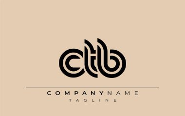 CTB Yaratıcı Eşsiz Modern Harf Logosu Tasarımı. Benzersiz bir harf dizaynına sahip stilize logo, soyut minimalist estetik ve modern cazibe sunar.