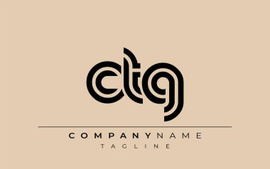 CTG Yaratıcı Eşsiz Modern Harf Logosu Tasarımı. Benzersiz bir harf dizaynına sahip stilize logo, soyut minimalist estetik ve modern cazibe sunar.
